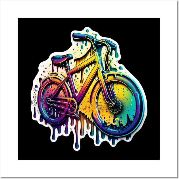 Melting Colorful Bicycle #1 Wall Art by Farbrausch Art